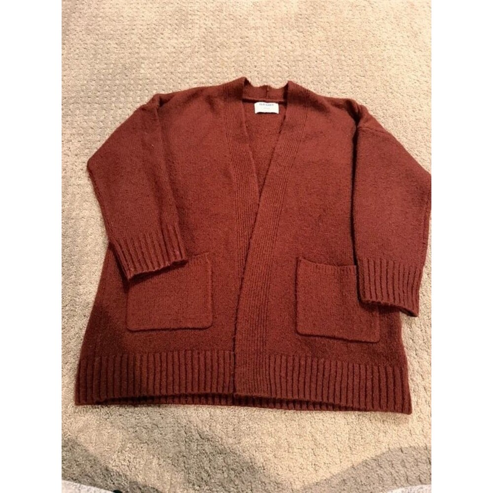 Old Navy Open-Front Cardigan Sweater Petite Small Dark Brown